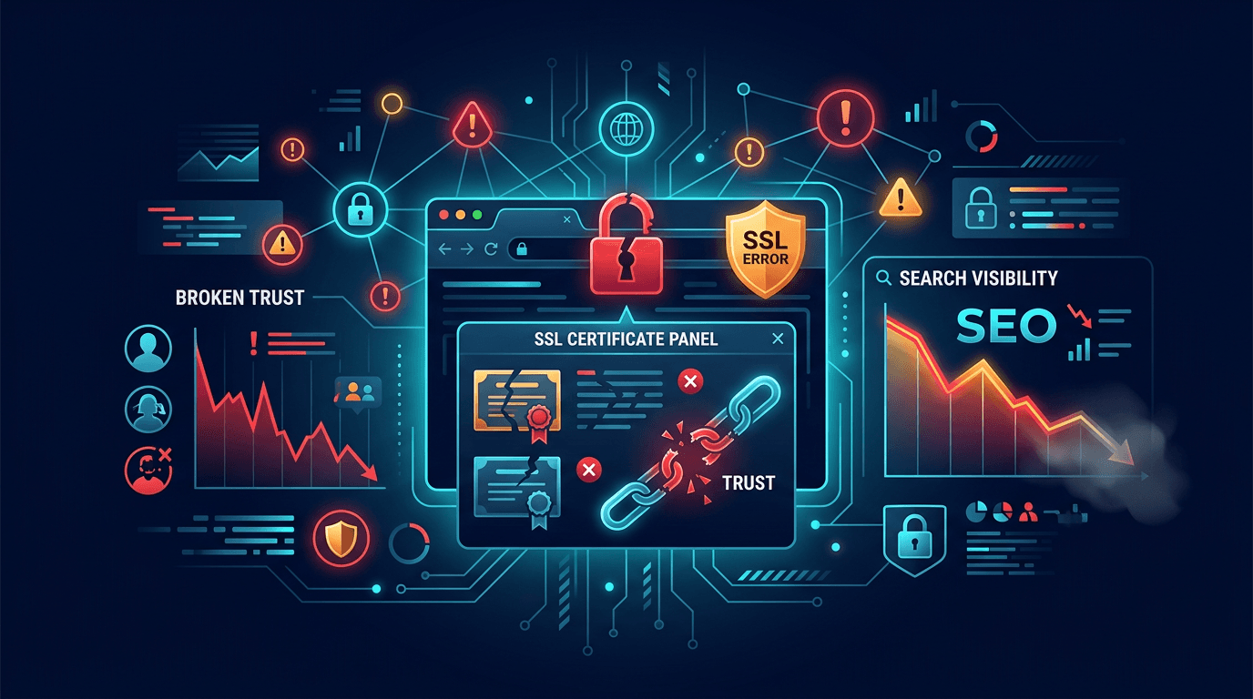 ما هي أخطاء شهادة SSL التي تؤدي إلى كسر ثقة المستخدم وإمكانية رؤية البحث؟